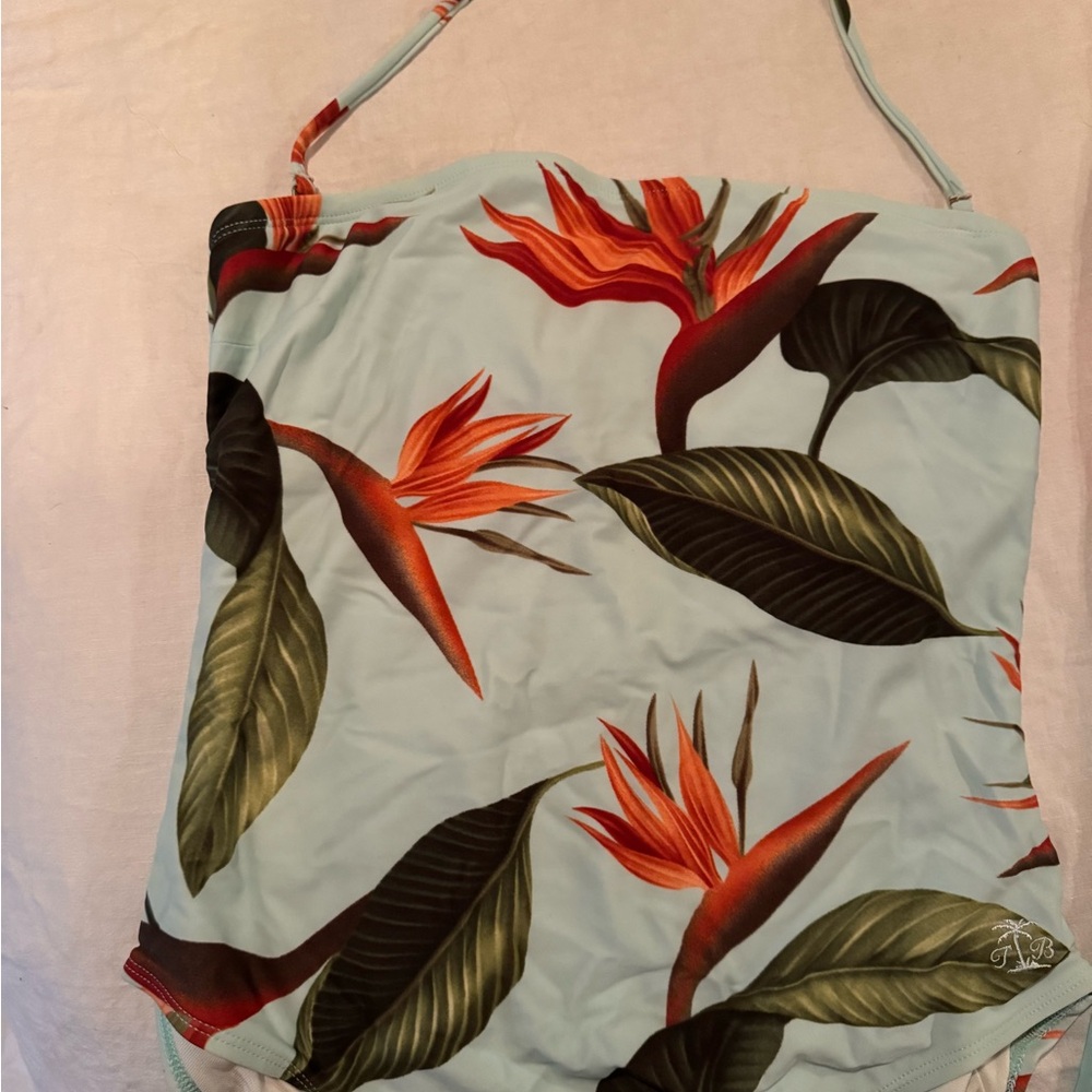 Toy Bahama strapless bathing suit w/ matching optional sheer sarong pant